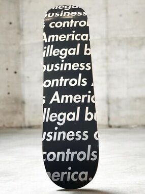 Supreme Illegal Business Controls America Skateboard Deck Black SS18